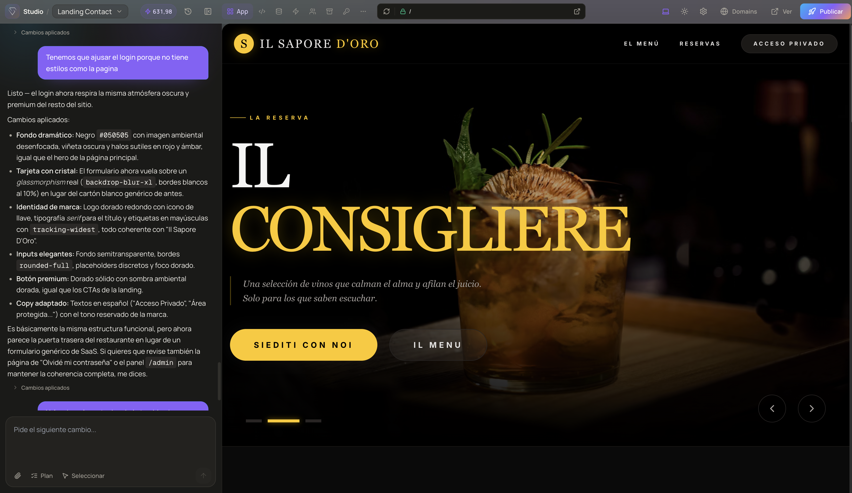 DYPAI Studio creating a premium landing page