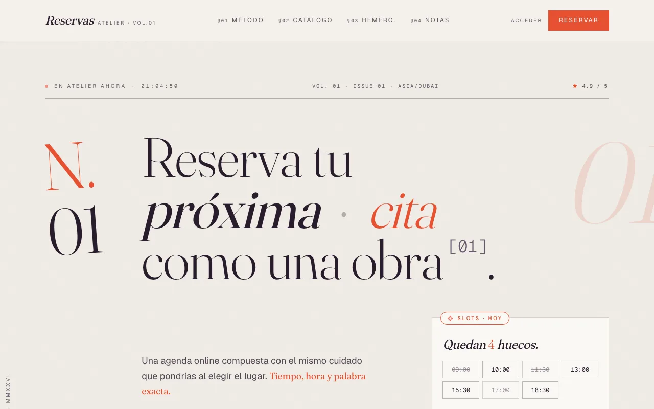 Reservas Atelier